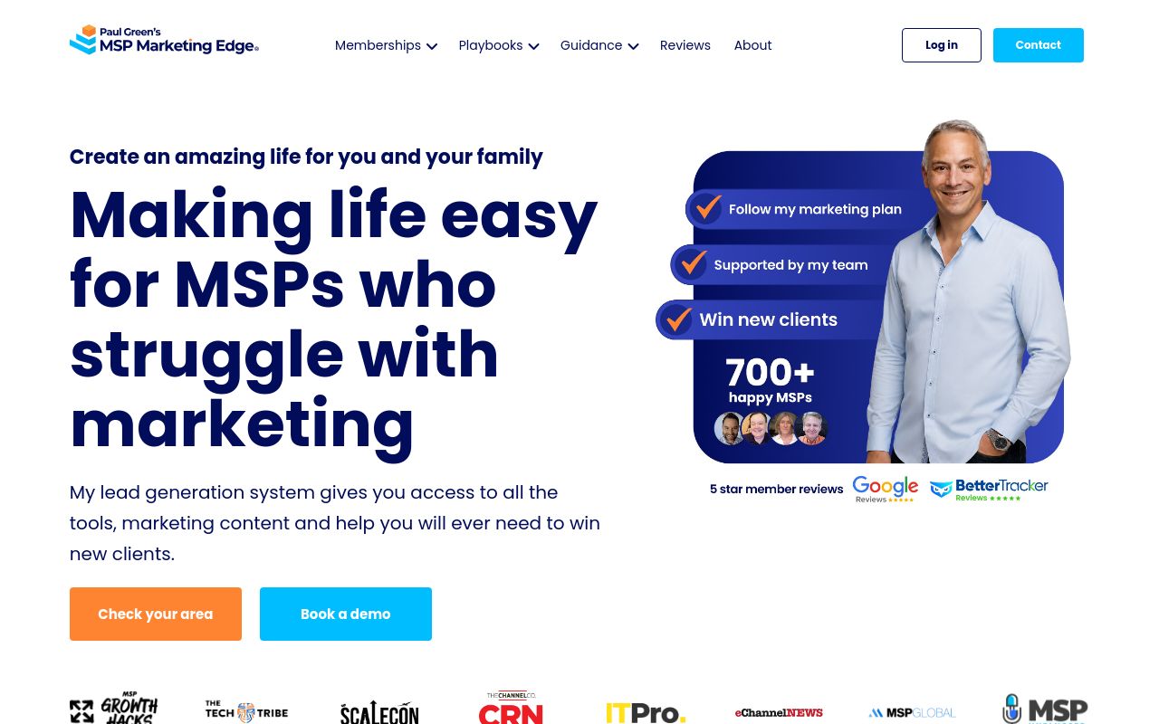 MSP Marketing Edge homepage screenshot