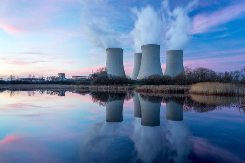Nuclear power plant cooling towers illustrating a Westbridge blog post on nuclear energy