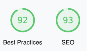 Google web vitals report showing all green scores for Westbridge after technical SEO support