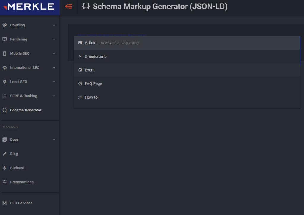 Schema Markup Generator 
