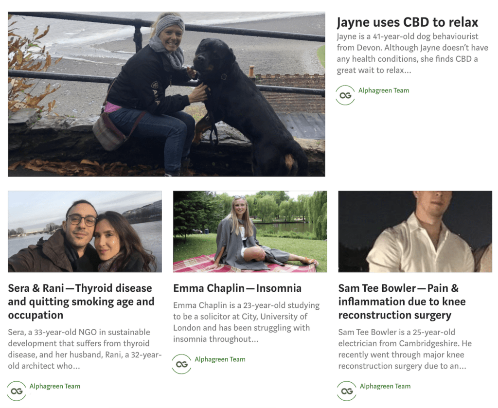 Alphagreen customer story Q&A featuring Amy discussing anxiety and sleep improvements