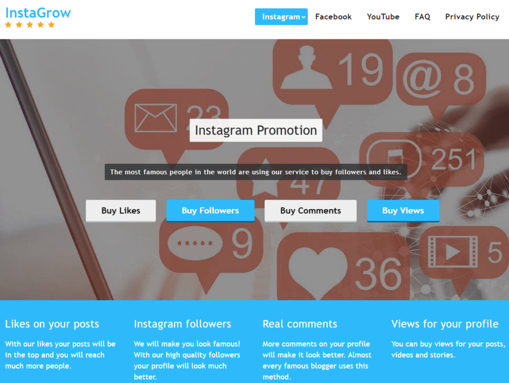 InstaGrow organic traffic and keyword ranking data over the engagement