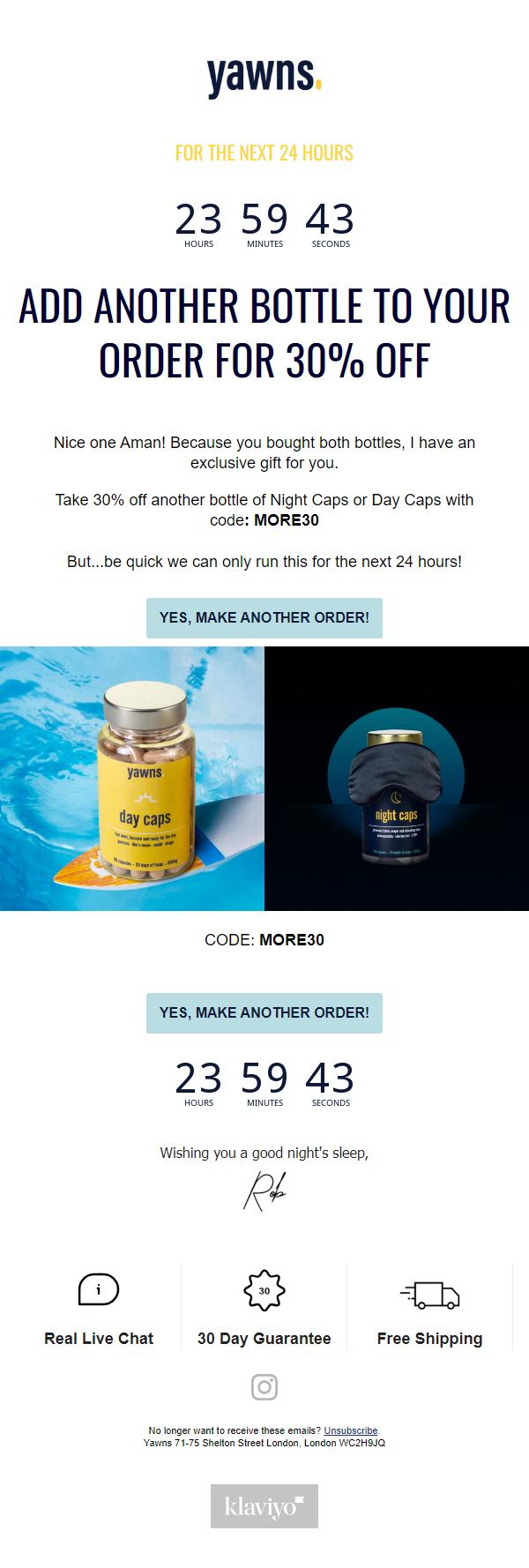 Yawns post-purchase email gallery image 3