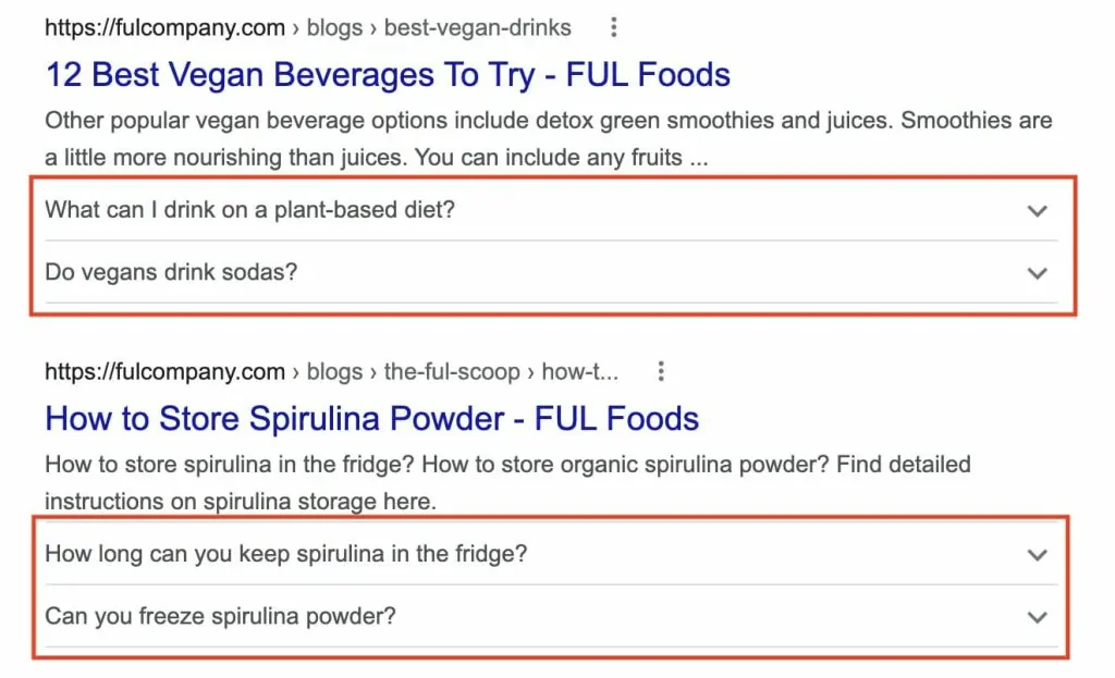 FAQ section example from a FUL blog post targeting People Also Ask results