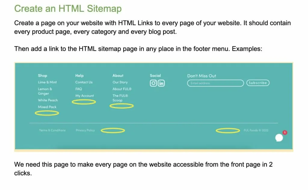 Developer instruction example from NUOPTIMA's FUL technical SEO brief showing specific code-level fix guidance