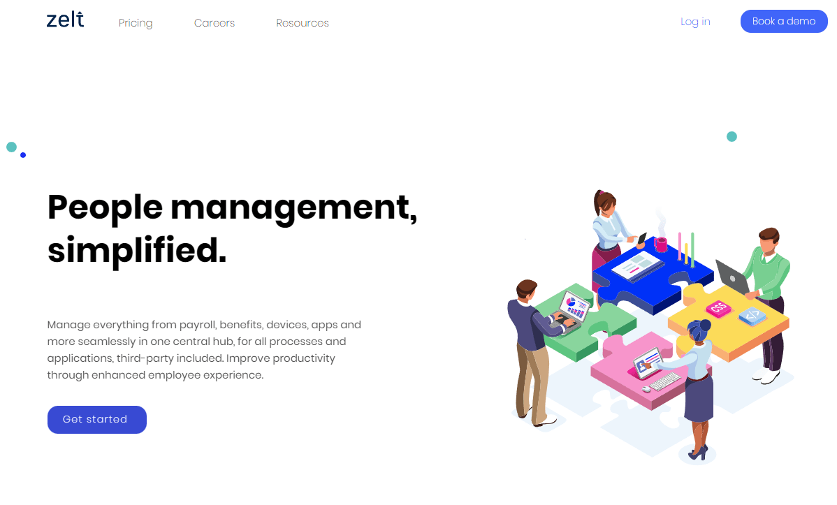 Screenshot of the Zelt.app dashboard where businesses manage multiple HR services in one place