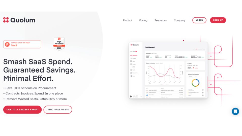 Quolum website content and landing page layout