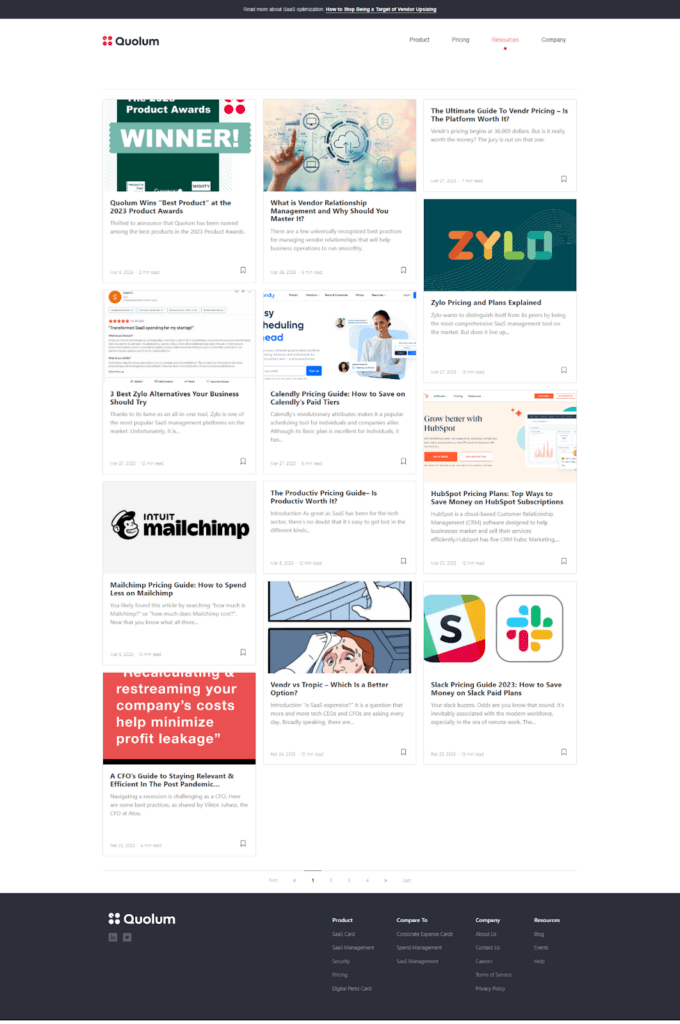 Example of a Quolum SaaS tool comparison article