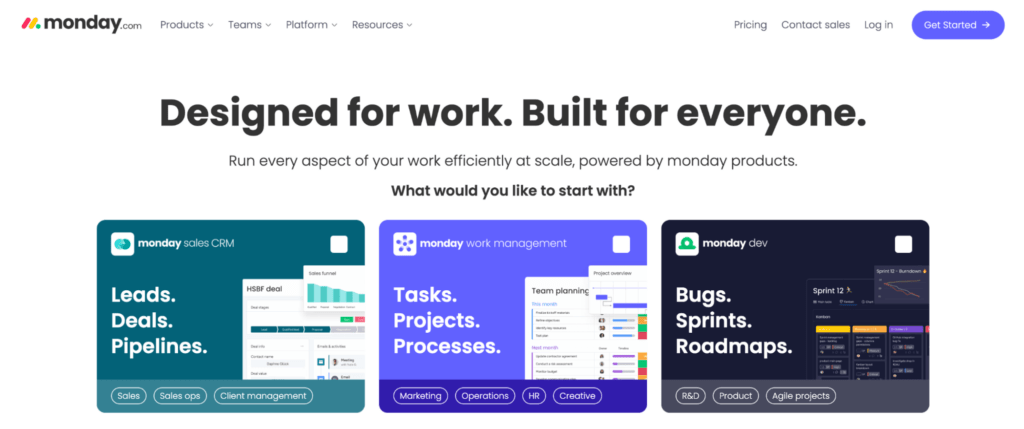 The landing page shows multiple uses for the productivity software.