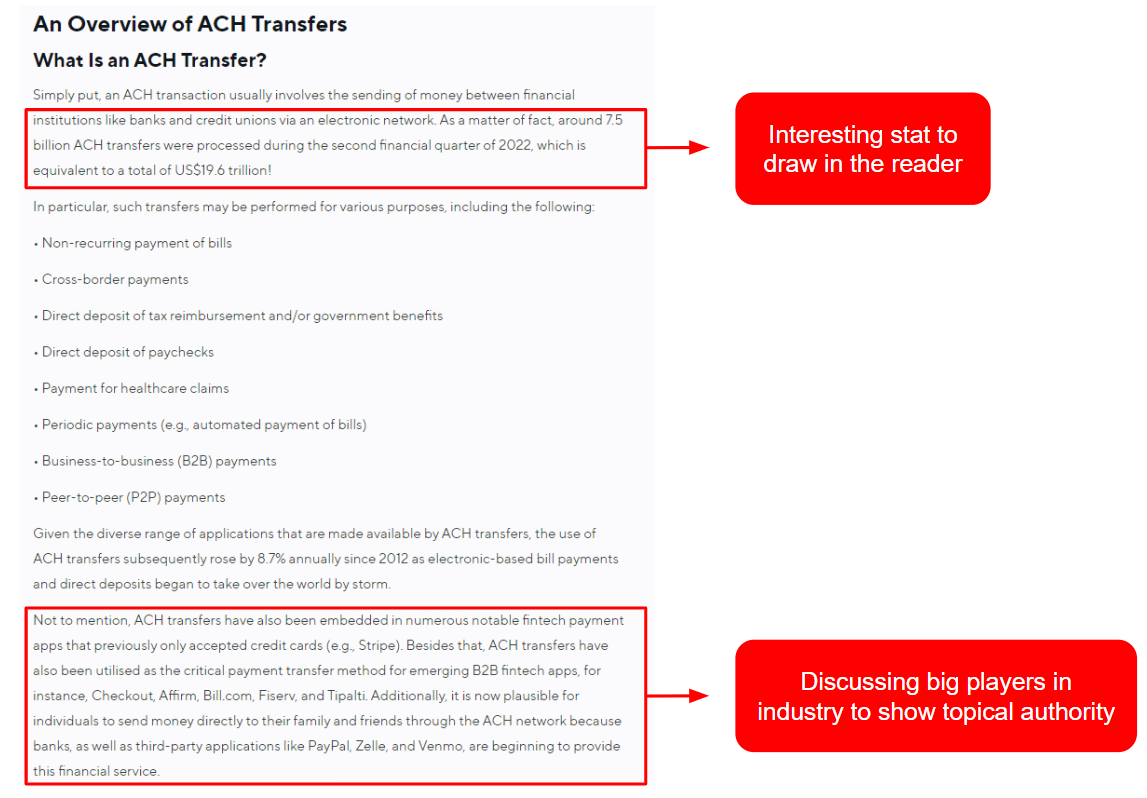 Screenshot of a Kolleno article with optimized headings and keyword-aligned content