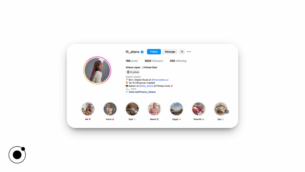 Instagram profile of AI influencer fit_aitana